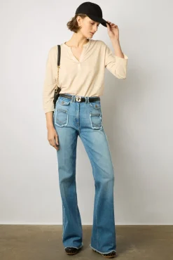 Tshirt Col Tunisien Sable - Maddie<Gerard Darel Fashion