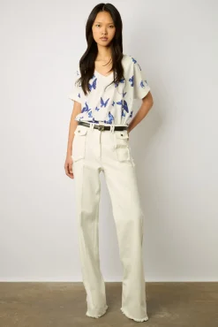 Tshirt En Coton Papillons Bleu - Mirela<Gerard Darel Discount