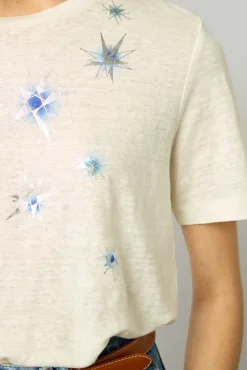 Tshirt Etoiles En Lin Ecru - Manele<Gerard Darel Fashion