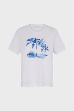 Tshirt Imprime Palmier En Coton Ecru - Mayli<Gerard Darel Clearance