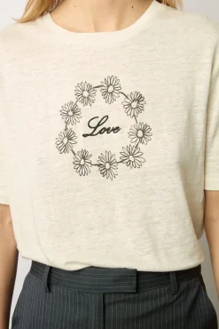 Tshirt Love En Lin Ecru - Marieta<Gerard Darel Sale