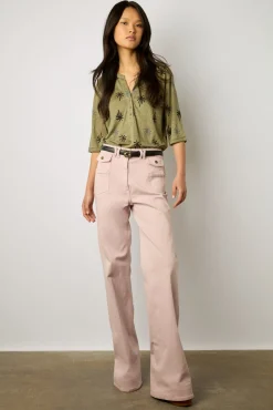 Tshirt Palmier En Lin Vert Kaki - Madison<Gerard Darel Sale