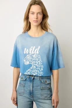 Tshirt Serigraphie Indigo - Malory<Gerard Darel Hot
