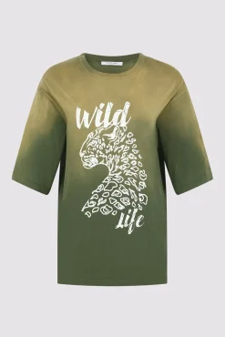 Tshirt Serigraphie Vert Kaki - Malory<Gerard Darel Outlet