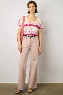 Tshirt Tie And Dye En Lin Fuchsia - Melane<Gerard Darel Online