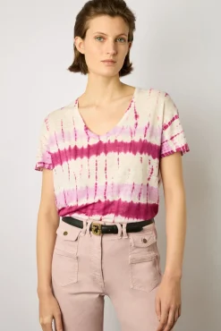 Tshirt Tie And Dye En Lin Fuchsia - Melane<Gerard Darel Online