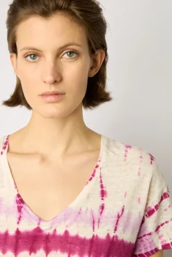 Tshirt Tie And Dye En Lin Fuchsia - Melane<Gerard Darel Online