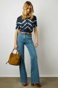 Tshirt Tie And Dye En Lin Indigo - Maroi<Gerard Darel Discount