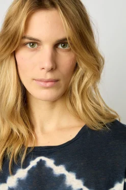 Tshirt Tie And Dye En Lin Indigo - Maroi<Gerard Darel Discount