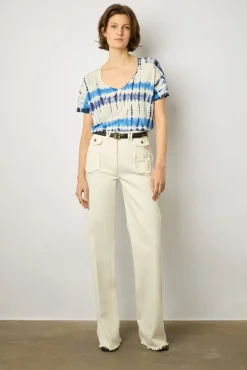 Tshirt Tie And Dye En Lin Indigo - Melane<Gerard Darel Hot