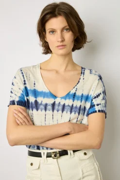 Tshirt Tie And Dye En Lin Indigo - Melane<Gerard Darel Hot