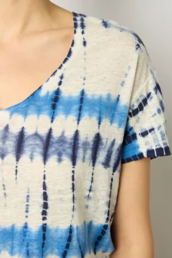 Tshirt Tie And Dye En Lin Indigo - Melane<Gerard Darel Hot