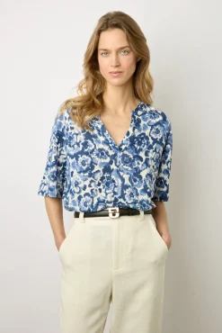 T-Shirt Tunisien Fleuri En Lin Ecru - Monia<Gerard Darel Sale