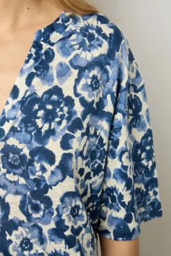 T-Shirt Tunisien Fleuri En Lin Ecru - Monia<Gerard Darel Sale