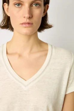 Tshirt V En Lin Ecru - Mindy<Gerard Darel Discount