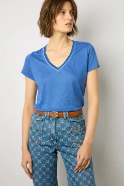 Tshirt V En Lin Electrique - Mindy<Gerard Darel Clearance