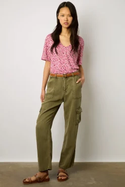 Tshirt V Imprime Leopard Fuchsia - Misha<Gerard Darel Outlet