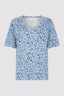 Tshirt V Imprime Leopard Indigo - Misha<Gerard Darel Online