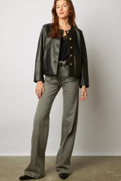 Veste Courte En Cuir D'Agneau Plonge - Najya<Gerard Darel Online