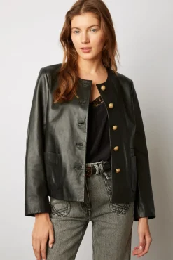 Veste Courte En Cuir D'Agneau Plonge - Najya<Gerard Darel Online