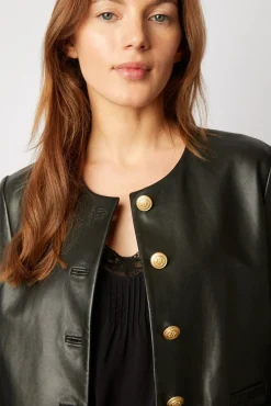 Veste Courte En Cuir D'Agneau Plonge - Najya<Gerard Darel Online