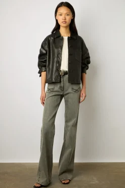 Veste Courte En Cuir Noir - Jocya<Gerard Darel New