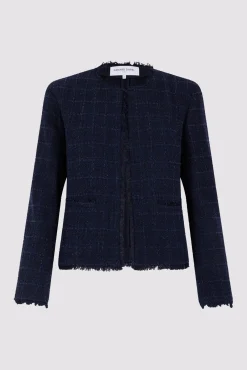 Veste Courte En Tweed Marine - Bynell<Gerard Darel Discount