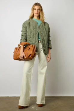 Veste Courte Matelassee Kaki Moyen - Nelsia<Gerard Darel Best