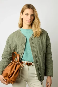 Veste Courte Matelassee Kaki Moyen - Nelsia<Gerard Darel Best
