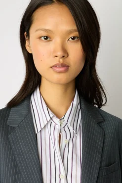 Veste De Tailleur A Rayures Marine - Eddie<Gerard Darel Fashion
