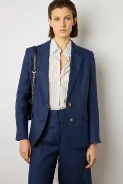 Veste De Tailleur En Lin Encre - Bertha<Gerard Darel New