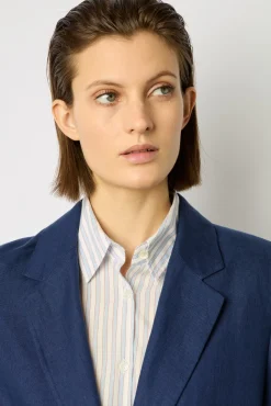 Veste De Tailleur En Lin Encre - Bertha<Gerard Darel New
