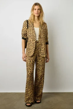 Veste De Tailleur Leopard Marron - Beila<Gerard Darel Sale