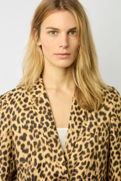 Veste De Tailleur Leopard Marron - Beila<Gerard Darel Sale