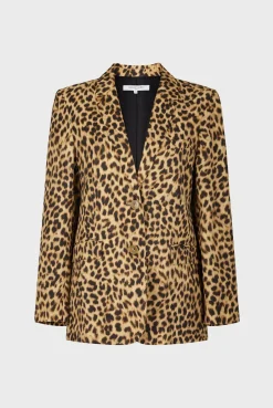 Veste De Tailleur Leopard Marron - Beila<Gerard Darel Sale