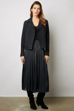 Veste En Cuir Velours Marine - Joceline<Gerard Darel Online