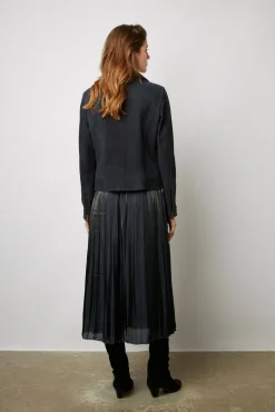 Veste En Cuir Velours Marine - Joceline<Gerard Darel Online