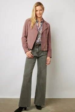 Veste En Cuir Velours Parme - Joceline<Gerard Darel Best