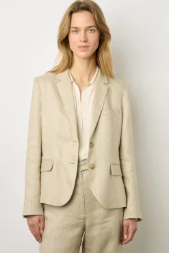Veste En Lin Et Lurex Dore Sable - Brendi<Gerard Darel Outlet