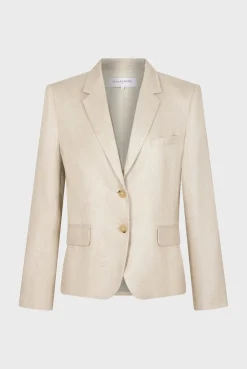 Veste En Lin Et Lurex Dore Sable - Brendi<Gerard Darel Outlet