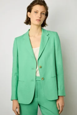 Veste En Lin Melange Emeraude - Barbara<Gerard Darel Clearance