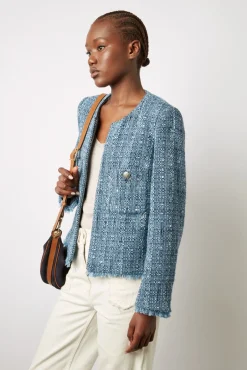 Veste En Tweed Et Lurex Indigo - Belmira<Gerard Darel Sale