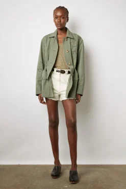 Veste Militaire Brodee Kaki Moyen - Sully<Gerard Darel Sale