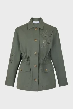 Veste Militaire Brodee Kaki Moyen - Sully<Gerard Darel Sale