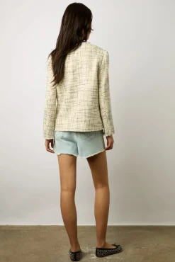 Veste Mi-Longue En Tweed Ecru - Brenda<Gerard Darel Best