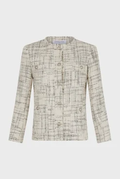 Veste Mi-Longue En Tweed Ecru - Brenda<Gerard Darel Best