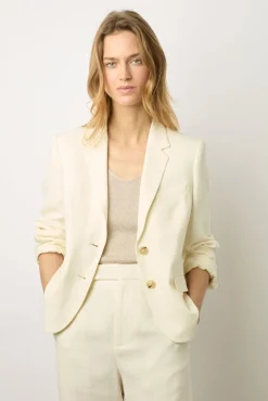 Veste Unie En Lin Melange Ecru - Beck<Gerard Darel Discount