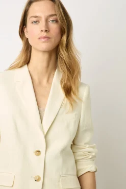Veste Unie En Lin Melange Ecru - Beck<Gerard Darel Discount